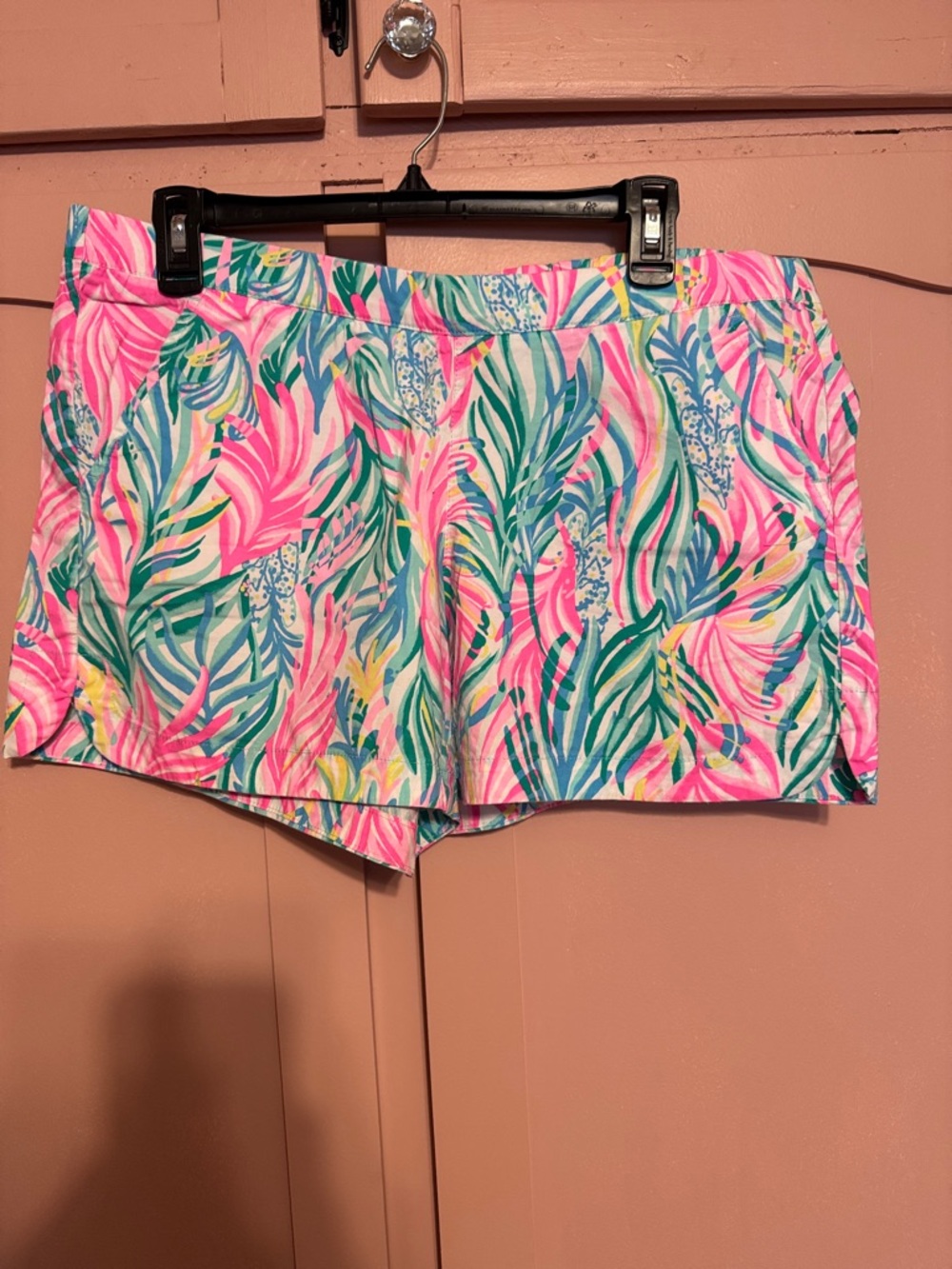 Lilly Pulitzer Pink Tropical Leaf Print Shorts